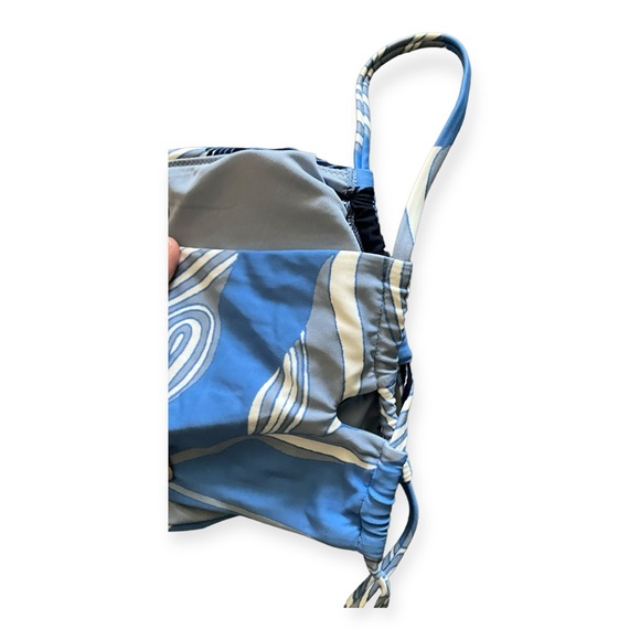 Aerie Womens blue feather patterned bandeau bikini top - Picture 3 of 6